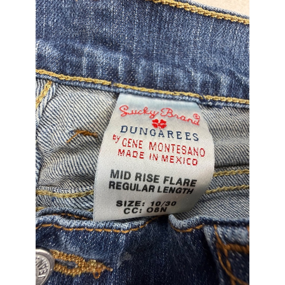Vintage Y2K Lucky Brand Mid Rise Flare Jeans Medium Wash Blue Size 10/30 - Picture 2 of 9